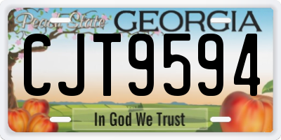 GA license plate CJT9594