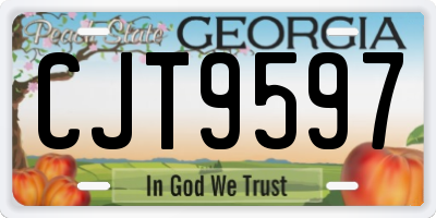 GA license plate CJT9597
