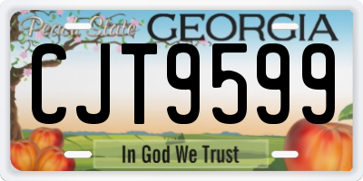 GA license plate CJT9599