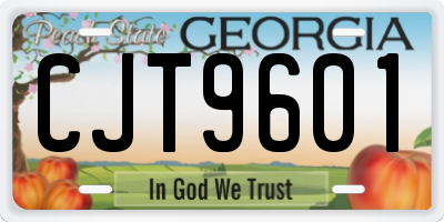 GA license plate CJT9601