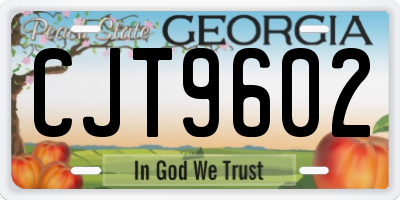 GA license plate CJT9602
