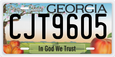 GA license plate CJT9605