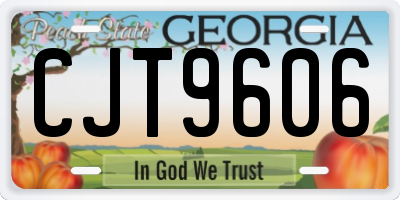 GA license plate CJT9606