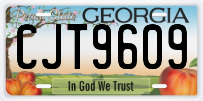 GA license plate CJT9609