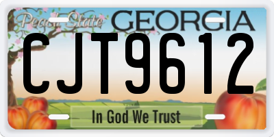 GA license plate CJT9612