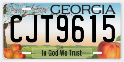 GA license plate CJT9615