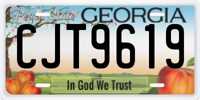 GA license plate CJT9619