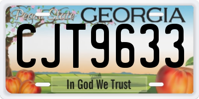 GA license plate CJT9633