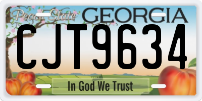 GA license plate CJT9634