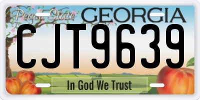 GA license plate CJT9639