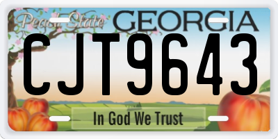GA license plate CJT9643