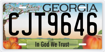 GA license plate CJT9646