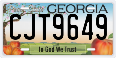 GA license plate CJT9649