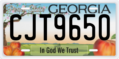 GA license plate CJT9650