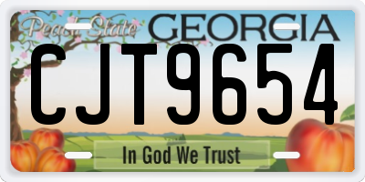 GA license plate CJT9654