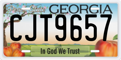 GA license plate CJT9657
