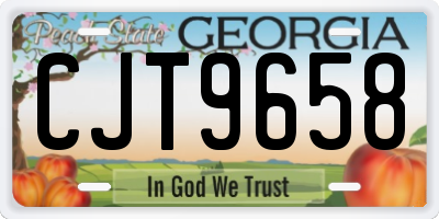 GA license plate CJT9658