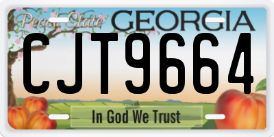 GA license plate CJT9664