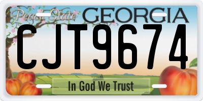 GA license plate CJT9674