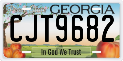 GA license plate CJT9682