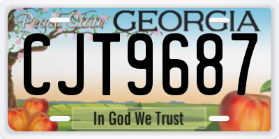 GA license plate CJT9687