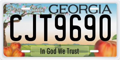 GA license plate CJT9690