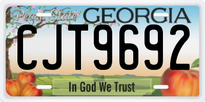 GA license plate CJT9692