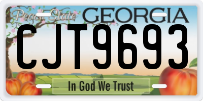 GA license plate CJT9693