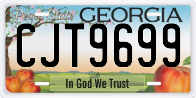 GA license plate CJT9699