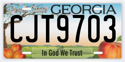 GA license plate CJT9703
