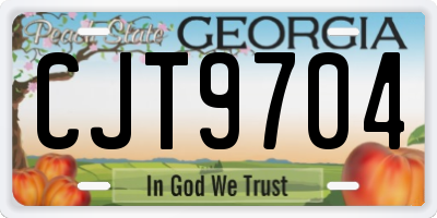 GA license plate CJT9704