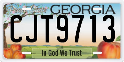 GA license plate CJT9713