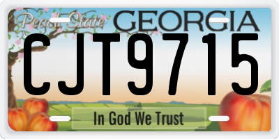 GA license plate CJT9715