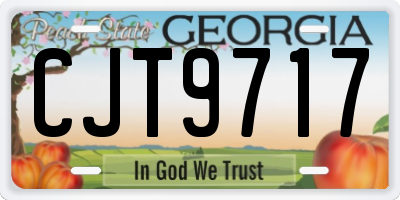 GA license plate CJT9717