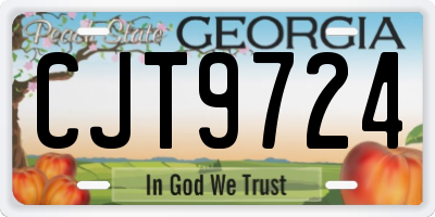 GA license plate CJT9724