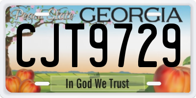 GA license plate CJT9729
