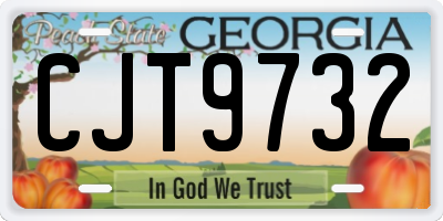 GA license plate CJT9732