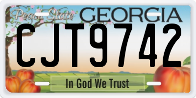 GA license plate CJT9742