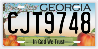 GA license plate CJT9748