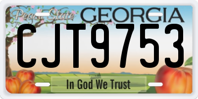 GA license plate CJT9753
