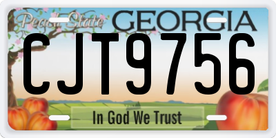 GA license plate CJT9756