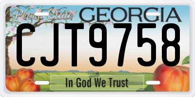 GA license plate CJT9758