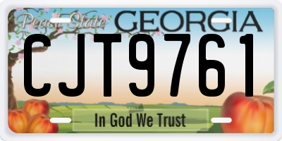 GA license plate CJT9761