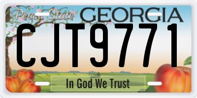 GA license plate CJT9771