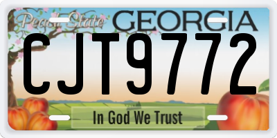 GA license plate CJT9772