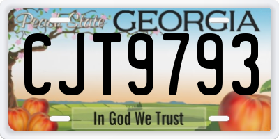 GA license plate CJT9793