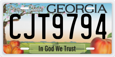 GA license plate CJT9794