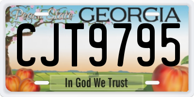 GA license plate CJT9795