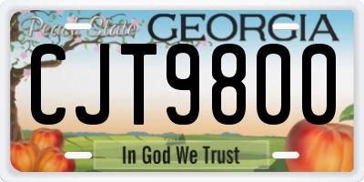 GA license plate CJT9800