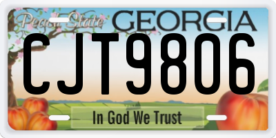 GA license plate CJT9806